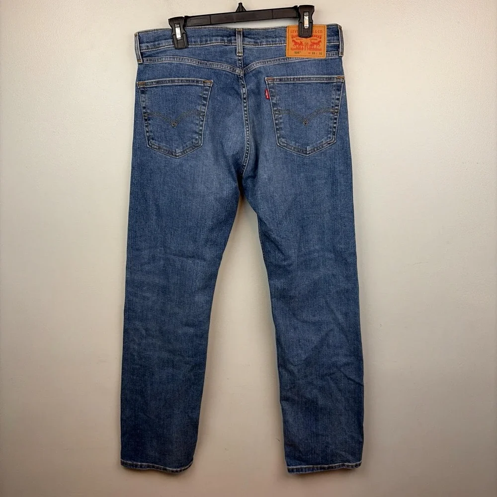 Levis 506‎ Jeans Mens 33x32 Blue Regular Straight Stretch Denim Medium Wash